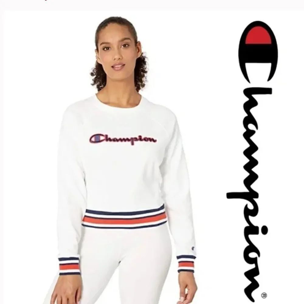CHAMPION Campus French Terry Crew Crop Sweatshirt-S